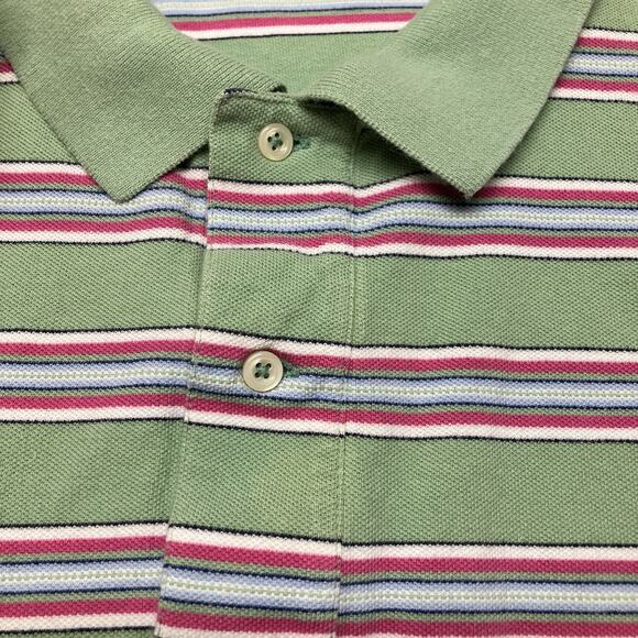 Polo Ralph Lauren Polo Shirt Green Pink Stripe Men's 4XB Big Rugby Golf Pastel - Picture 5 of 10